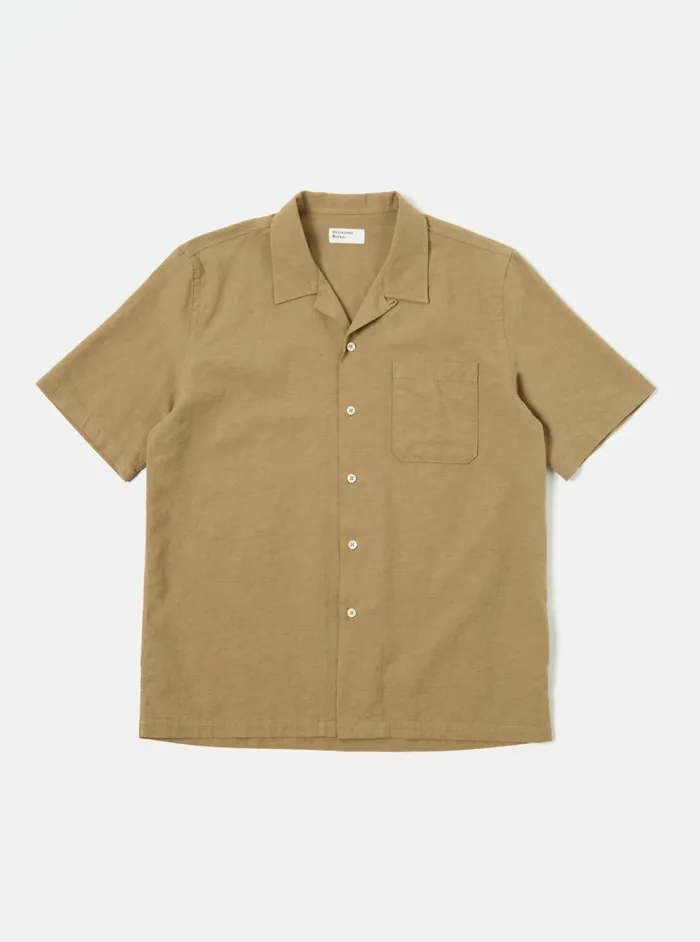 Road Shirt In Olive Kamura Cotton Men Universal Works Shirts