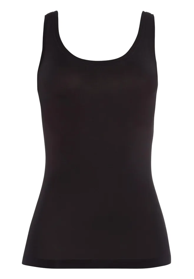 Round Neck Tank Top Black Women HANRO Tank Tops