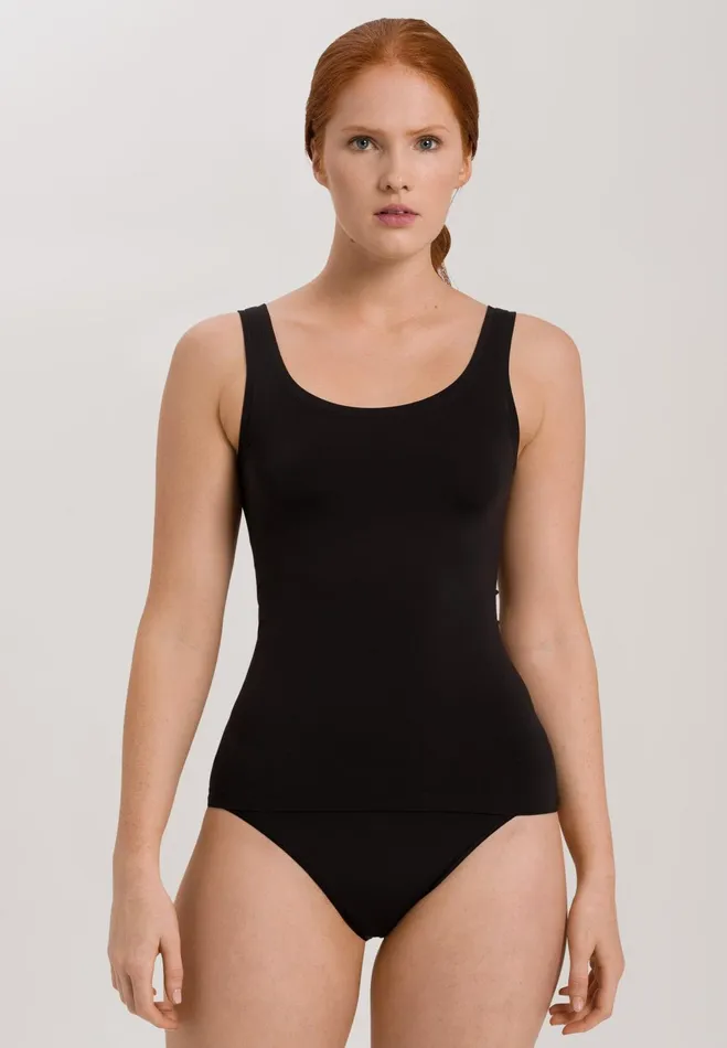 Round Neck Tank Top Black Women HANRO Tank Tops