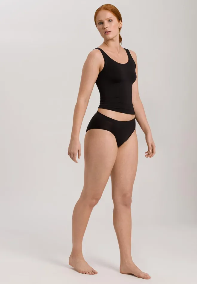 Round Neck Tank Top Black Women HANRO Tank Tops