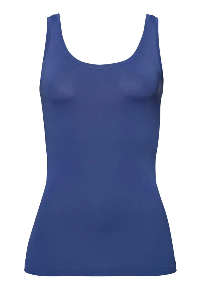 Round Neck Tank Top Blue Horizon Women HANRO Tank Tops