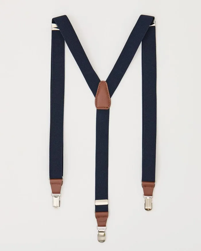 RWandCO Belts and Suspenders Basic Suspenders Navy Blue 8211 Men
