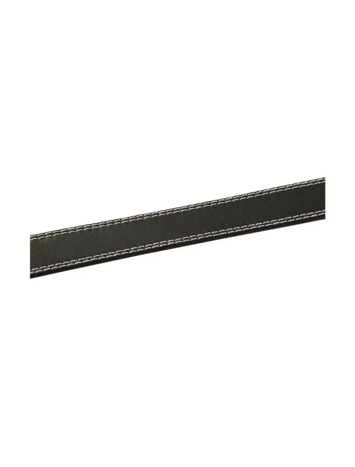 RWandCO Belts and Suspenders Unique Bargains Single Prong Buckle Double Stitch Belt Black 8211 Men