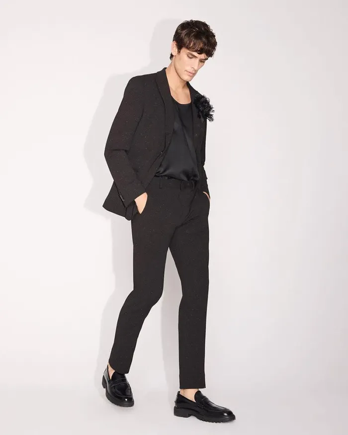RWandCO Blazers SlimFit Black Suit Blazer With Metallic Fibres Black 8211 Men RWandCO Blazers SlimFit Black Suit Blazer With Metallic Fibres Black 8211 Men