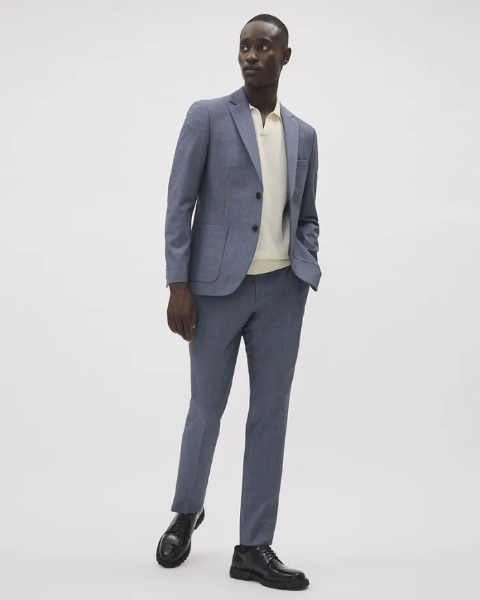 RWandCO Blazers SlimFit KnitLike Suit Blazer Medium Blue 8211 Men RWandCO Blazers SlimFit KnitLike Suit Blazer Medium Blue 8211 Men