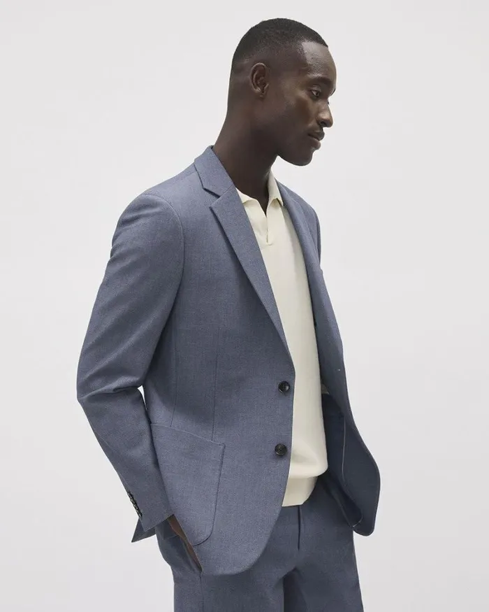 RWandCO Blazers SlimFit KnitLike Suit Blazer Medium Blue 8211 Men RWandCO Blazers SlimFit KnitLike Suit Blazer Medium Blue 8211 Men