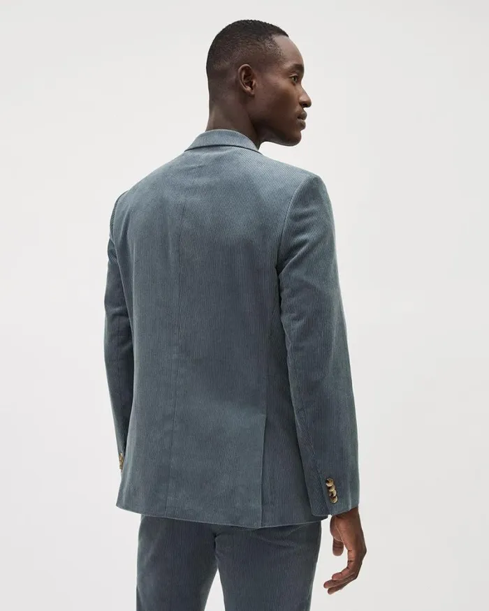 RWandCO Blazers TailoredFit DoubleBreasted Corduroy Suit Blazer Blue Horizon 8211 Men RWandCO Blazers TailoredFit DoubleBreasted Corduroy Suit Blazer Blue Horizon 8211 Men