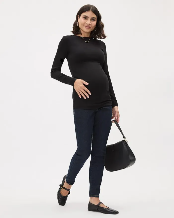 RWandCO Bottoms DarkWash Skinny Jeans 8211 Thyme Maternity Raw Denim 8211 Women RWandCO Bottoms DarkWash Skinny Jeans 8211 Thyme Maternity Raw Denim 8211 Women