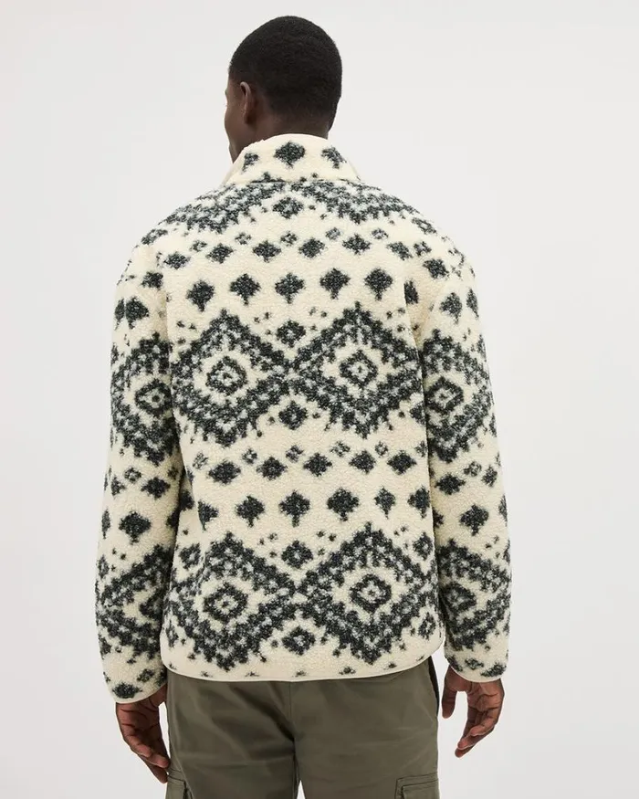 RWandCO Coats and Jackets LongSleeve MockNeck Zipped Sherpa Cardigan Cream 8211 Men RWandCO Coats and Jackets LongSleeve MockNeck Zipped Sherpa Cardigan Cream 8211 Men