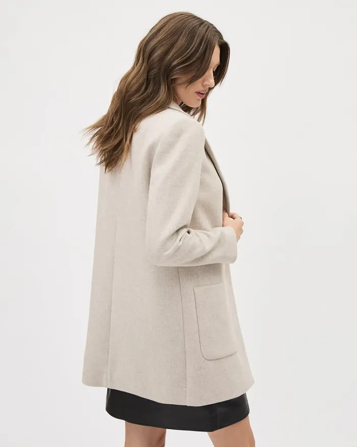 RWandCO Coats and Jackets OneButton Wool Jacket Oatmeal 8211 8211 Women