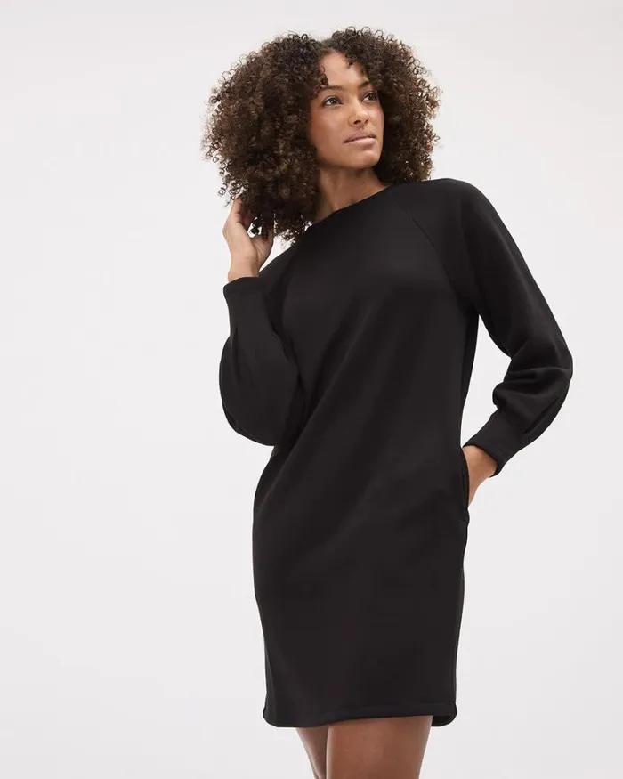 RWandCO Dresses LongSleeve Mini Scuba Dress Black 8211 Women