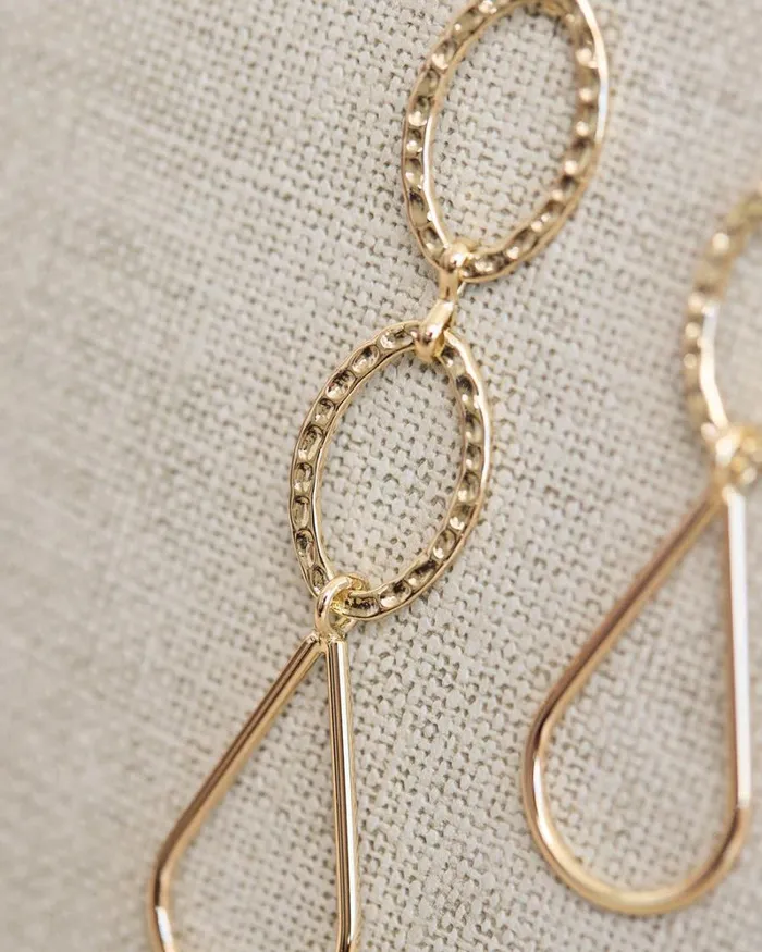 RWandCO Earrings Delicate Metal Pendant Earrings Gold 8211 Women RWandCO Earrings Delicate Metal Pendant Earrings Gold 8211 Women