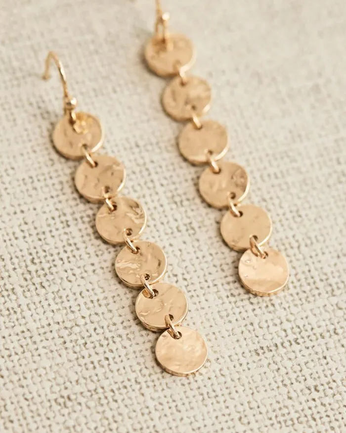 RWandCO Earrings Small Disc Pendant Earrings Gold 8211 Women RWandCO Earrings Small Disc Pendant Earrings Gold 8211 Women