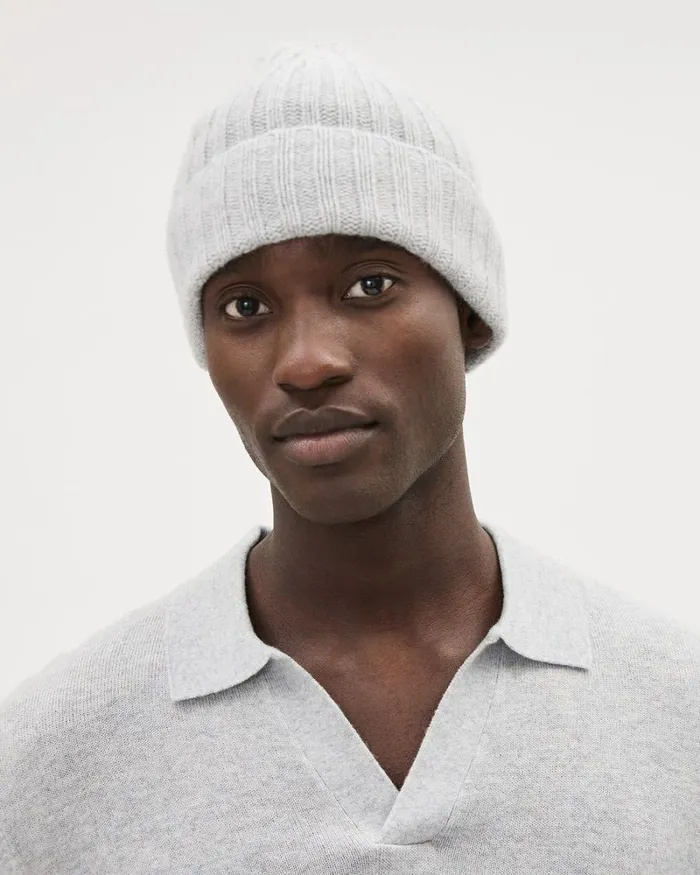 RWandCO Hats Gloves and Scarves CashmereBlend Beanie Grey 8211 Men