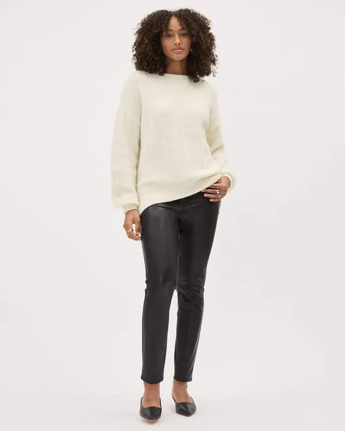 RWandCO HighRise HighRise Faux Leather Skinny Pant Black 8211 Women