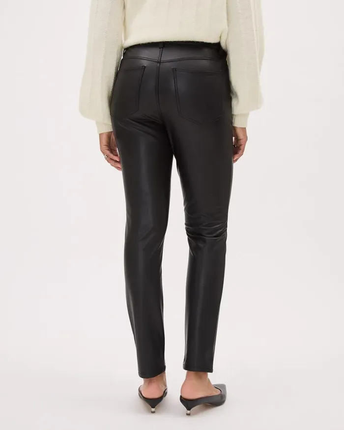 RWandCO HighRise HighRise Faux Leather Skinny Pant Black 8211 Women