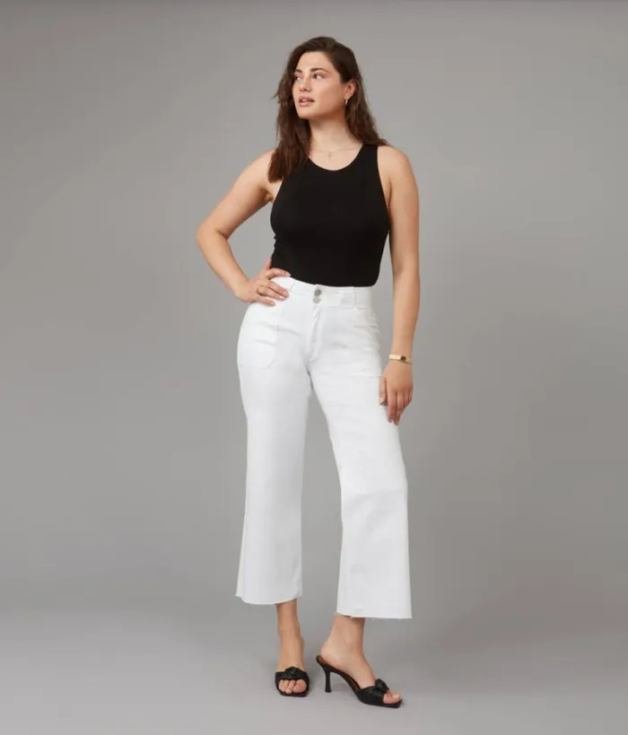 RWandCO Jeans Lola Jeans COLETTEWHT High Rise Wide Leg Jeans White 8211 Women RWandCO Jeans Lola Jeans COLETTEWHT High Rise Wide Leg Jeans White 8211 Women