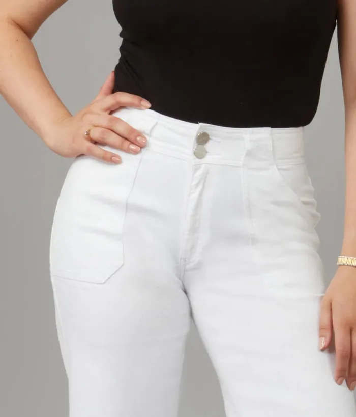 RWandCO Jeans Lola Jeans COLETTEWHT High Rise Wide Leg Jeans White 8211 Women