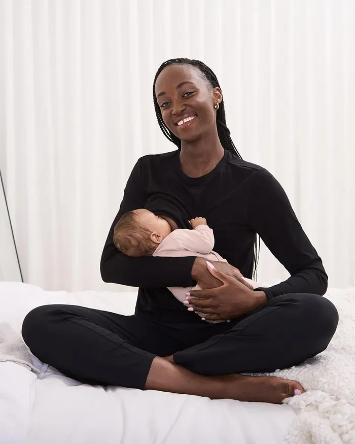 RWandCO Loungewear and Sleepwear LongSleeve Nursing Tee 8211 Thyme Maternity Black 8211 Women RWandCO Loungewear and Sleepwear LongSleeve Nursing Tee 8211 Thyme Maternity Black 8211 Women