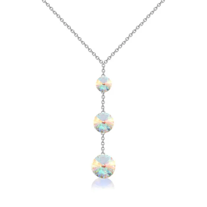 RWandCO Necklaces Silvertone Aurora Borealis Graduated Necklace Made With Quality Austrian Crystals 8211 MICALLA Multicolor 8211 Women RWandCO Necklaces Silvertone Aurora Borealis Graduated Necklace Made With Quality Austrian Crystals 8211 MICALLA Multicolor 8211 Women