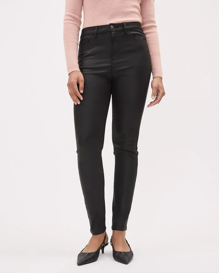 RWandCO Pants Black HighWaisted Coated Skinny Jeans Black 8211 Women
