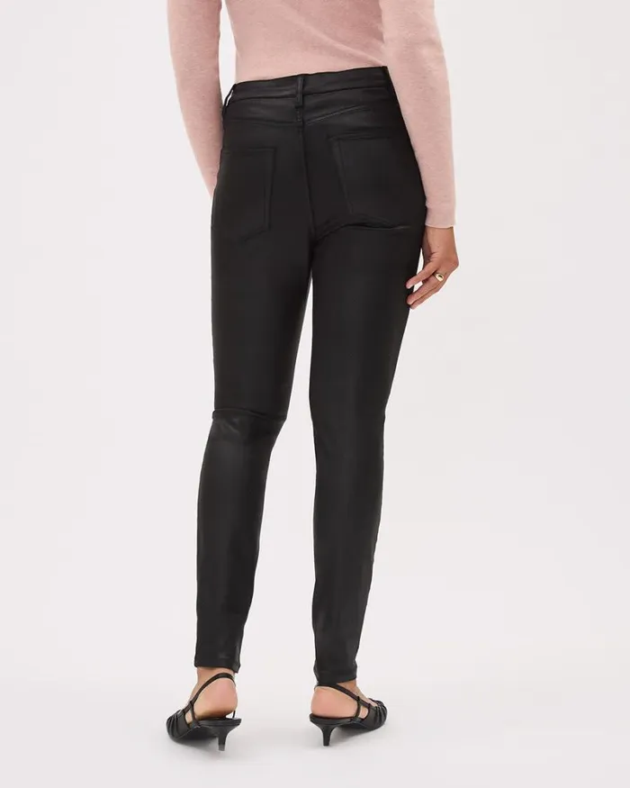 RWandCO Pants Black HighWaisted Coated Skinny Jeans Black 8211 Women RWandCO Pants Black HighWaisted Coated Skinny Jeans Black 8211 Women