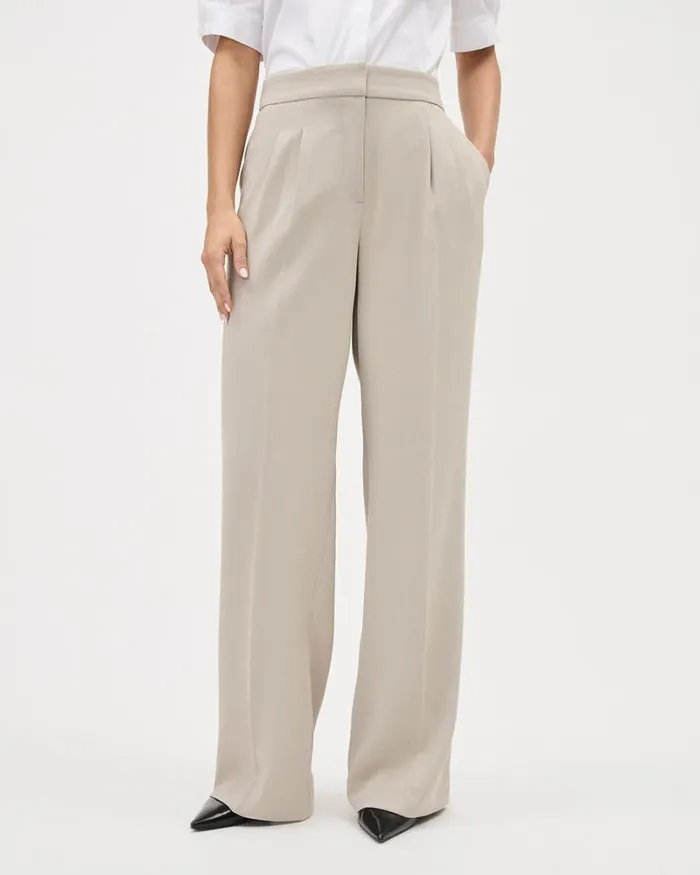 RWandCO Pants HighRise LongWideLeg Crepe Pant Pure Cashmere 8211 Women RWandCO Pants HighRise LongWideLeg Crepe Pant Pure Cashmere 8211 Women