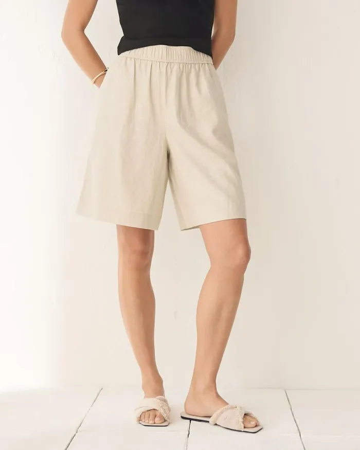 RWandCO Pants Linen Bermuda Short Light Linen 8211 Women RWandCO Pants Linen Bermuda Short Light Linen 8211 Women