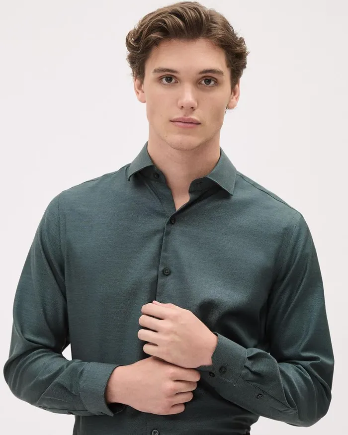 RWandCO Shirts RegularFit TwoTone Dobby Dress Shirt Darkest Spruce 8211 Men