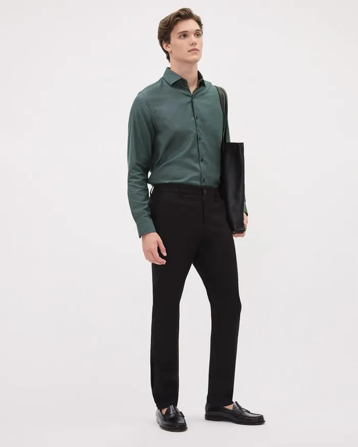 RWandCO Shirts RegularFit TwoTone Dobby Dress Shirt Darkest Spruce 8211 Men RWandCO Shirts RegularFit TwoTone Dobby Dress Shirt Darkest Spruce 8211 Men