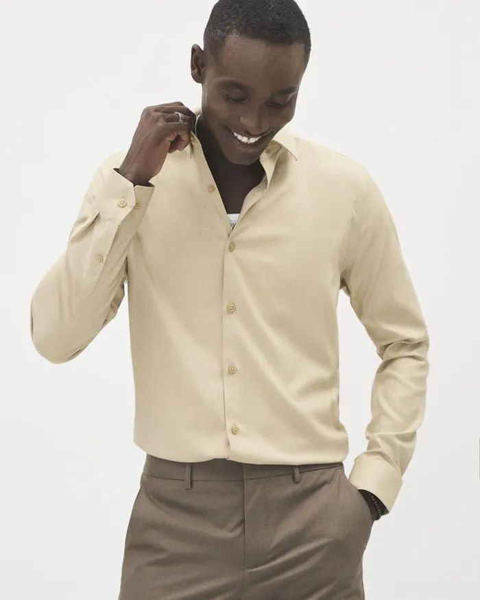 RWandCO Shirts SlimFit KnitLike Dress Shirt Tobacco 8211 Men RWandCO Shirts SlimFit KnitLike Dress Shirt Tobacco 8211 Men