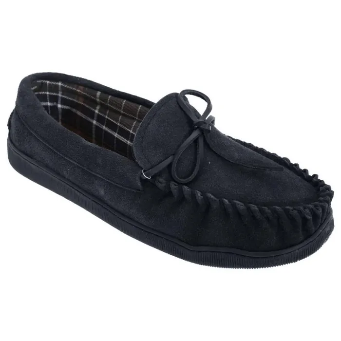 RWandCO Shoes Mokkers 8211 Mens Adie Suede Moccasin Slippers Dark Blue 8211 Men RWandCO Shoes Mokkers 8211 Mens Adie Suede Moccasin Slippers Dark Blue 8211 Men