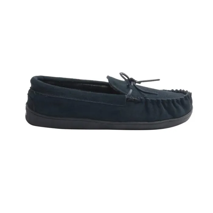 RWandCO Shoes Mokkers 8211 Mens Adie Suede Moccasin Slippers Dark Blue 8211 Men RWandCO Shoes Mokkers 8211 Mens Adie Suede Moccasin Slippers Dark Blue 8211 Men