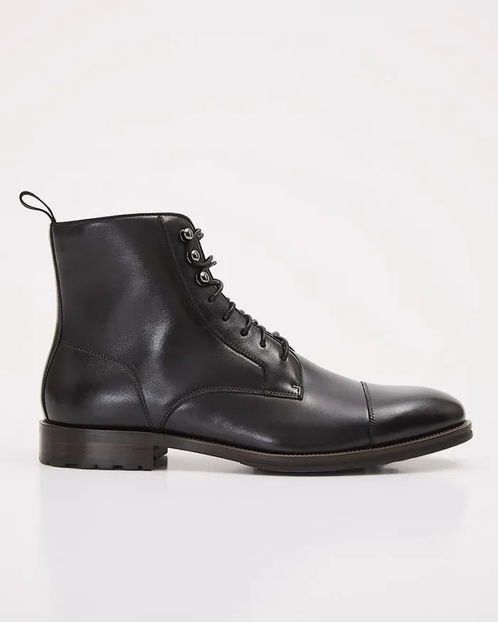 RWandCO Shoes Steve Madden TM 8211 Daylon Leather Boots Black 8211 Men