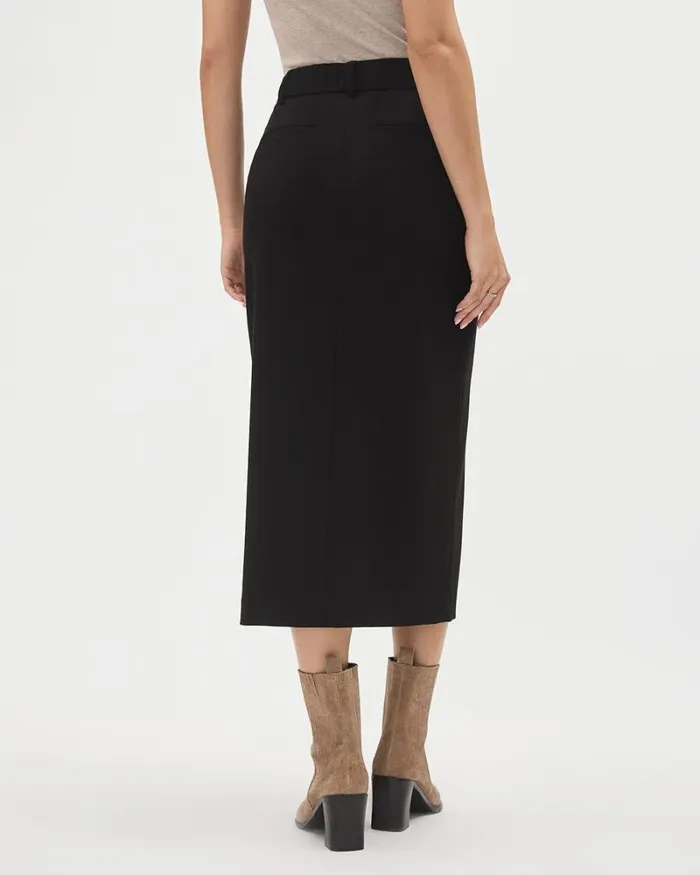 RWandCO Skirts Black Twill Pencil Midi Skirt Black 8211 Women RWandCO Skirts Black Twill Pencil Midi Skirt Black 8211 Women