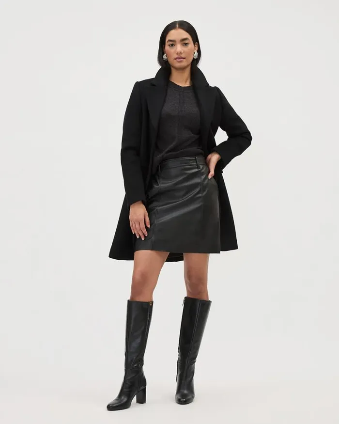 RWandCO Skirts Faux Leather Black ALine Mini Skirt Black 8211 Women RWandCO Skirts Faux Leather Black ALine Mini Skirt Black 8211 Women