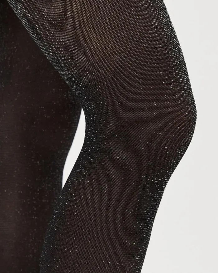 RWandCO Socks and Tights Black Tights With Metallic Fibres Black 8211 Women RWandCO Socks and Tights Black Tights With Metallic Fibres Black 8211 Women