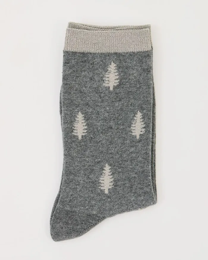 RWandCO Socks and Tights Cotton Socks With Lurex Fibres And Christmas Trees Medium Grey Mix 8211 Women RWandCO Socks and Tights Cotton Socks With Lurex Fibres And Christmas Trees Medium Grey Mix 8211 Women