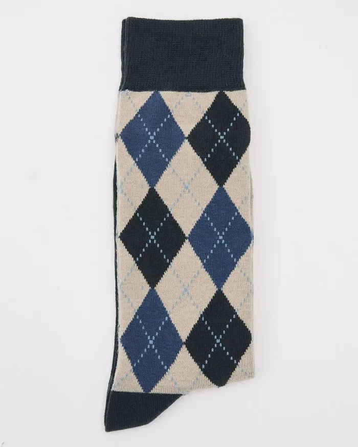 RWandCO Socks Argyle Socks Silver Cloud 8211 Men