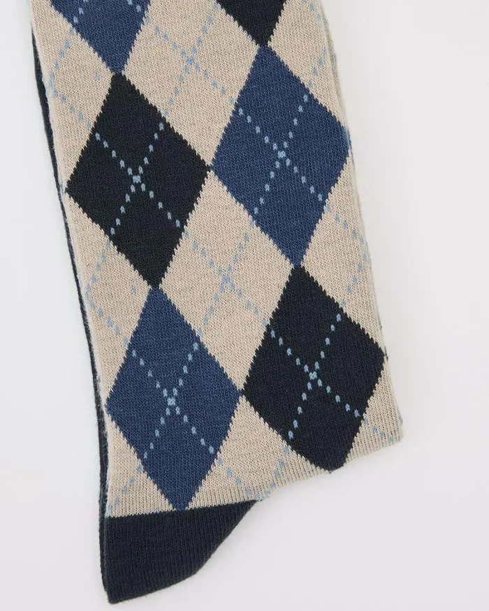RWandCO Socks Argyle Socks Silver Cloud 8211 Men
