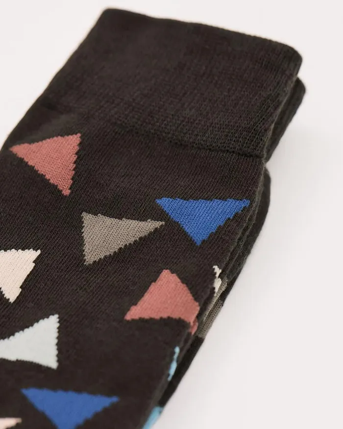 RWandCO Socks Socks With Triangles Black 8211 Men RWandCO Socks Socks With Triangles Black 8211 Men