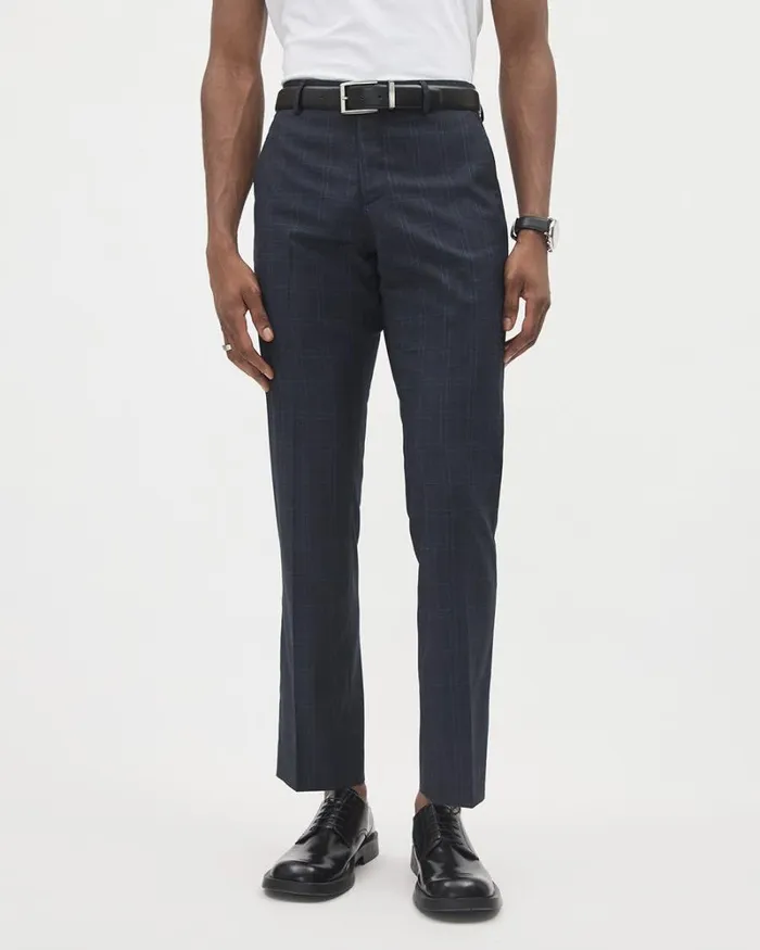 RWandCO Suit Pants TailoredFit Navy Checkered Suit Pant Navy Blazer 8211 Men