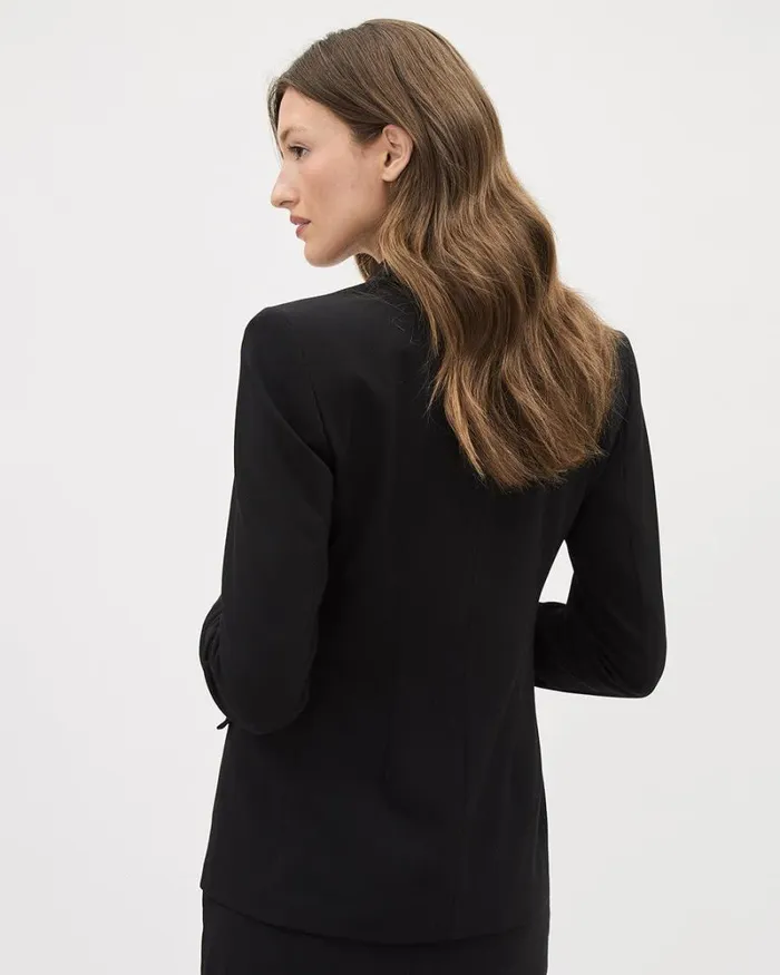 RWandCO Suits Black DoubleBreasted Fitted Blazer Black 8211 Women