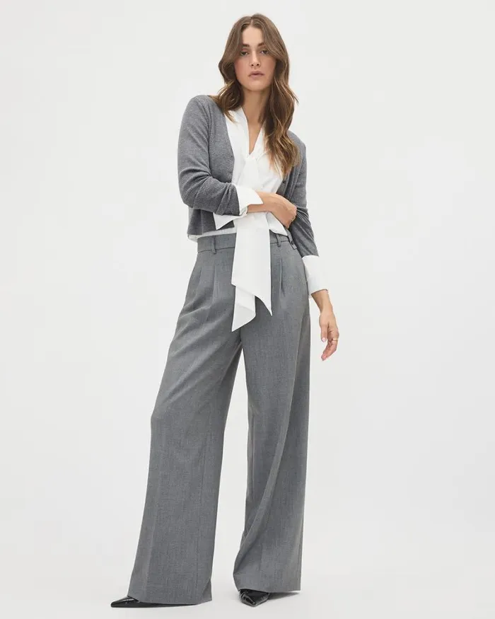 RWandCO Suits Grey WideLeg HighRise Pant Medium Grey Mix 8211 Women