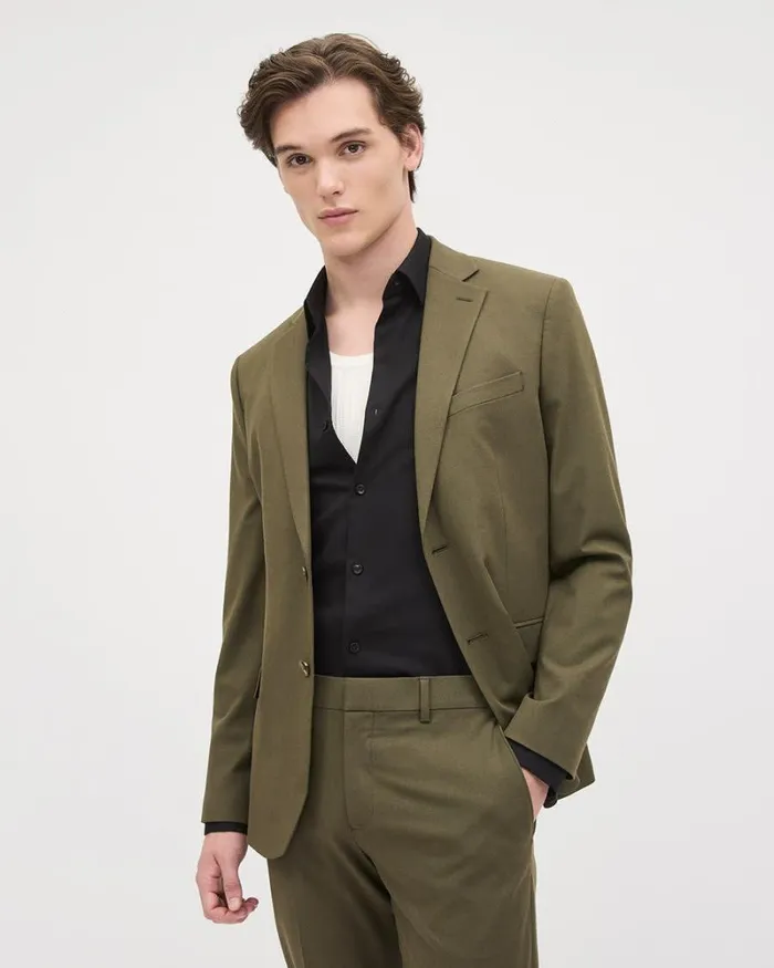 RWandCO Suits SlimFit Dark Olive Suit Blazer Dark Olive 8211 Men