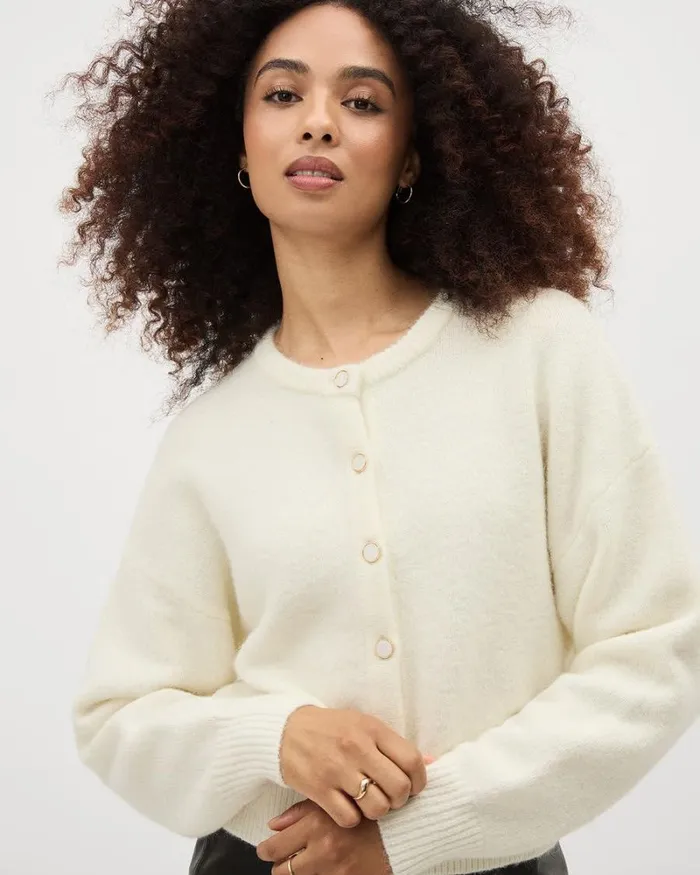 RWandCO Sweaters and Cardigans AlpacaBlend Cardigan Snow White 8211 Women