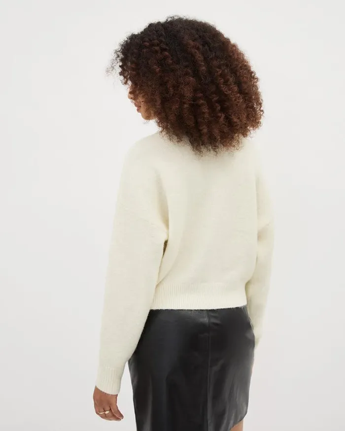 RWandCO Sweaters and Cardigans AlpacaBlend Cardigan Snow White 8211 Women RWandCO Sweaters and Cardigans AlpacaBlend Cardigan Snow White 8211 Women