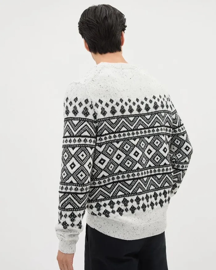 RWandCO Sweaters and Cardigans FairIsle LongSleeve CrewNeck Sweater Bright White 8211 Men RWandCO Sweaters and Cardigans FairIsle LongSleeve CrewNeck Sweater Bright White 8211 Men
