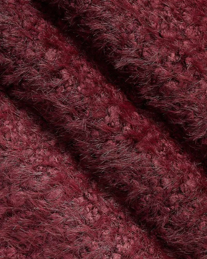 RWandCO Sweaters and Cardigans LongSleeve FeatherYarn Short Cardigan Burgundy 8211 Women