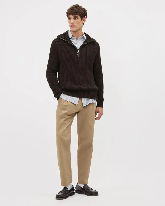 RWandCO Sweaters and Cardigans LongSleeve HalfZip MockNeck Sweater Espresso Bean 8211 Men RWandCO Sweaters and Cardigans LongSleeve HalfZip MockNeck Sweater Espresso Bean 8211 Men